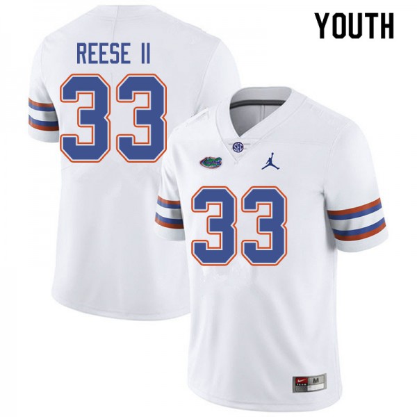 Jordan Brand Youth #33 David Reese II Florida Gators College Football Jerseys White
